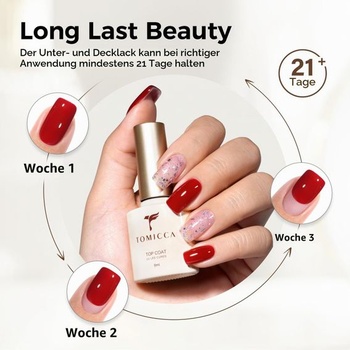 Súprava TOMICCA Base Coat, bez Wipe Top Coat a Matte Top Coat, 3 x 8 ml, 47 DE