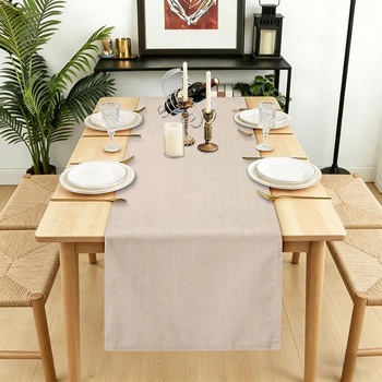 ZWJD Moderný béžový behúň na stôl, umývateľný, elegantný dizajn, mäkký a luxusný, dekoratívny do