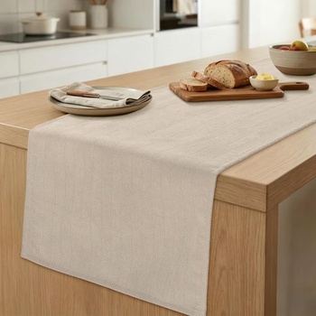 ZWJD Moderný béžový behúň na stôl, umývateľný, elegantný dizajn, mäkký a luxusný, dekoratívny do