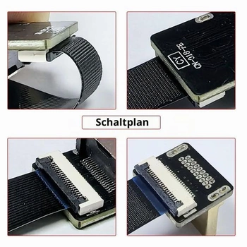 Chenyang CYFPV 90 stupňov dole uhlový FPV Mini HDMI samec na HDMI samec FPC plochý kábel 20 cm pre