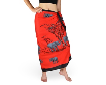 Sarong - Pareo REN, slony, červená, II. akosť