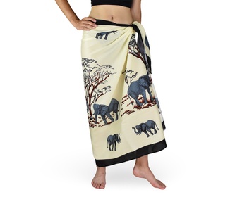 Sarong - Pareo REN, slony, krémová, II.
