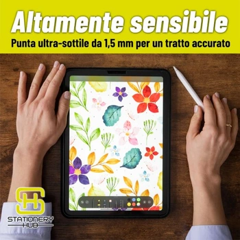 Stationery Hub - Pero pro tablet - Univerzální stylus pro iPad, Android, Windows, tenký hrot 1,5 mm