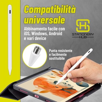 Stationery Hub - Pero pro tablet - Univerzální stylus pro iPad, Android, Windows, tenký hrot 1,5 mm