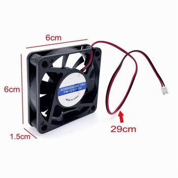 JZK 2 kusy 60x60x15 mm 2-pinový DC 12 V mini ventilátor, tichý, bezkefový, 6 cm, DC ventilátor,