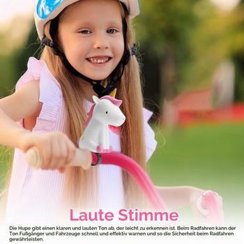Detská klaksón na bicykel, stláčateľný zvonček na bicykel s jednorožcom, klaksón na bicykel s jednorožcom pre