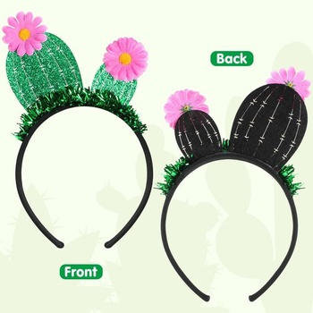 Čelenky Healvian Cactus 2 x zelené pro večírky a oslavy