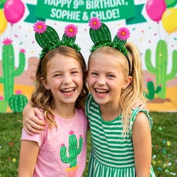Čelenky Healvian Cactus 2 x zelené pro večírky a oslavy