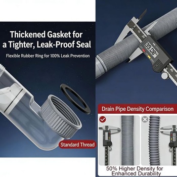 Sifón 1 1/2 palca, priestorovo úsporný sifón, flexibilná odtoková hadica
