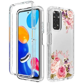 Ochranný kryt pre Redmi Note 11 (4G)/Redmi Note 11S s tvrdeným sklom - púzdro s kvetinovým