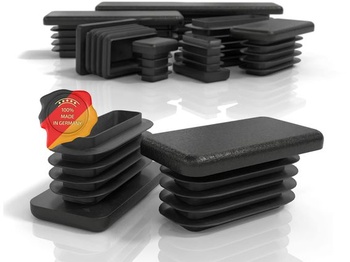 PD® Lamelové zátky 50x20 mm Obdĺžniková rúrka - Koncové krytky čierne | 4 kusy 450 x 20 mm