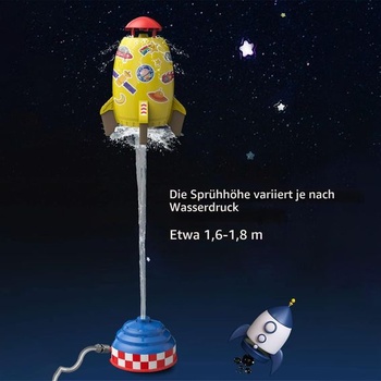 Venkovní vodní postřikovač Goolsky, raketový design, vodní start a rotace, venkovní tlakový