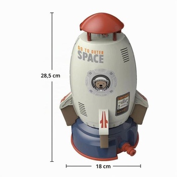 Venkovní vodní postřikovač Goolsky, raketový design, vodní start a rotace, venkovní tlakový