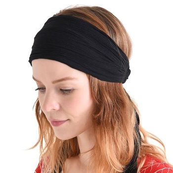 Dámska čelenka a pánska čelenka, šatka a bandana CHARM čierna