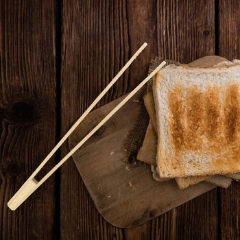 Fackelmann 9990550 4dielna sada dreveného kuchynského náčinia, špachtľa, kliešte na toast, guľatá