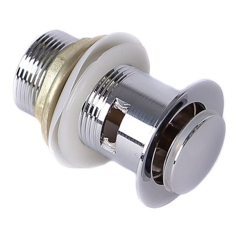 Odtok dřezu s přepadem. Vypouštěcí ventil s push-up mechanismem, Push04 Push4