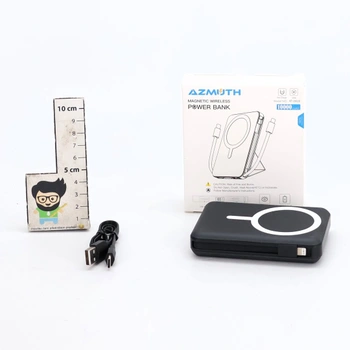 Powerbanka Azmuth pro iPhone s magnetickou ochranou, 10 000 mAh se stojánkem, černá