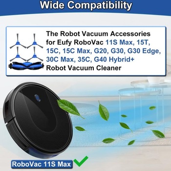 Príslušenstvo a náhradné diely pre vysávače Eufy RoboVac 11S Max, 15C, 15C Max, 35C, 15T, 30C Max,