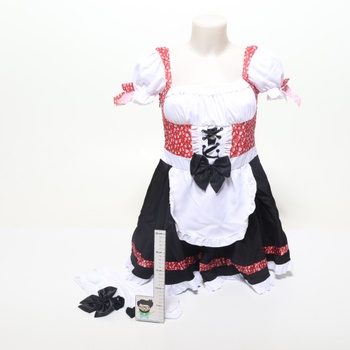 Spooktacular Creations Dámská sada kostýmů z německého Oktoberfestu, černé a červené německé pivní