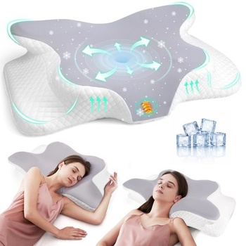 Vankúš na krk, vankúš na spanie na boku, ergonomický výškovo nastaviteľný vankúš v tvare motýľa