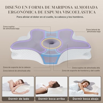 Vankúš na krk, vankúš na spanie na boku, ergonomický výškovo nastaviteľný vankúš v tvare motýľa