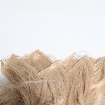 BARSDAR Clip in vlasové predĺženie blond, 50 cm vlnité clip in predĺženie pre ženy 5 ks prírodné