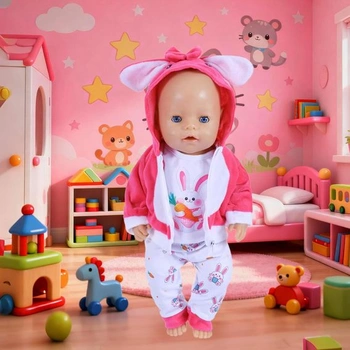 5dílná sada oblečení pro panenky miminka o velikosti 14-18 palců (30-43 cm): 1 top s potiskem