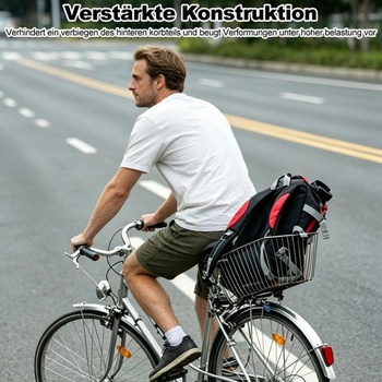 Upevnenie koša na bicykel, zadný nosič kolies, robustný