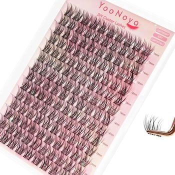 Prodlužování řas 140 ks 14mm C-obtočené řasy, shluky, DIY, objem, přírodní prodloužení řas s