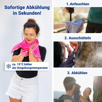 Chladivý uterák 90 × 30 cm so zapínaním na cvoky - Až o 15 ° C chladnejšie ako okolitá teplota -