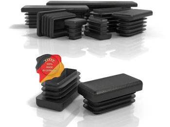 PD® Lamelové zátky 30x15 mm Obdĺžniková rúrka - Koncové krytky čierne | 4 kusy 4 30 x 15 mm