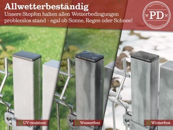 PD® Lamelové zátky 30x15 mm Obdélníková trubka - Koncové krytky černé | 4 kusy 4 30 x 15 mm