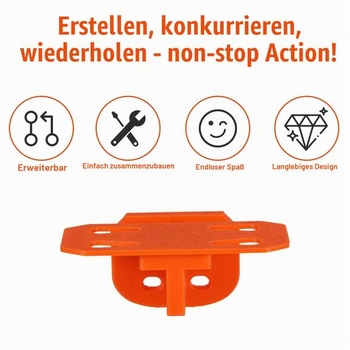 8dílný nástěnný držák s jednou dráhou pro Hot Wheels a modely aut a nákladních vozů v měřítku 1/64,