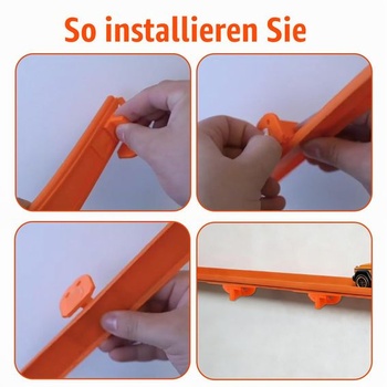 8dílný nástěnný držák s jednou dráhou pro Hot Wheels a modely aut a nákladních vozů v měřítku 1/64,