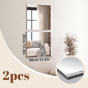 2 balenia 30x30 cm samolepiace akrylové zrkadlo HD samolepiace zrkadlové flexibilné zrkadlové fólie