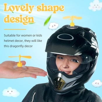 TOPBATHY Dekorácia na motocyklovú helmu s prísavkou vážka, kreatívna dekorácia na helmu pre dámske a