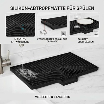 Silikónová odkvapkávacia podložka na riad s odtokom – silikónová odkvapkávacia podložka na riad 40 x