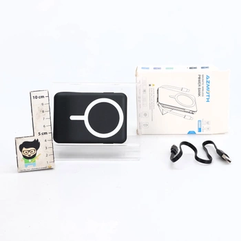 Powerbanka Azmuth pro iPhone s magnetickou ochranou, 10 000 mAh se stojánkem, černá