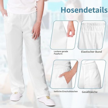 Unisex nohavice pre zdravotné sestry AUYAO, lekárske naťahovacie nohavice, tunika, pracovné nohavice,