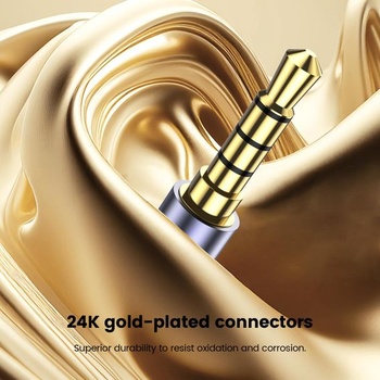 MOSWAG 4pólový audio kábel pre slúchadlá s 3,5mm jackom a 3,5mm jackom, 2m, čierny