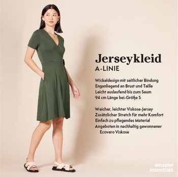 Dámske zavinovacie šaty s krátkym rukávom Amazon Essentials, udržateľne vyrábaná zmes viskózy, tmavo
