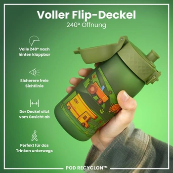 Detská fľaša na pitie ion8, nepriepustná, 350 ml (12 oz), recyklácia poľnohospodárskych strojov