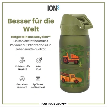 Dětská láhev na pití ion8, nepropustná, 350 ml (12 oz), recyklace zemědělských strojů