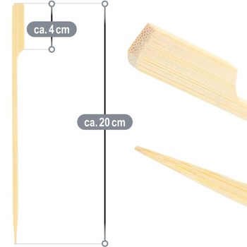 Com-four® 300x bambusové špízy na prsty - drevené špajle 20 cm na desiaty 20 cm 300