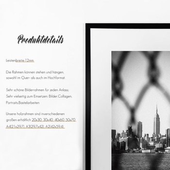 VUVUZULA fotorámečky A5 černé 14,8x21cm sada 3 kusů fotorámečků DIN A5 s paspartou certifikáty