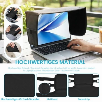 Slnečná clona na notebook, slnečná clona na obrazovku, skladacia, neoslňujúca slnečná clona pre