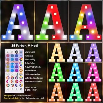 Ledido 35 barev LED číselná lampa osvětlená číslice 30 RGB číslo 30