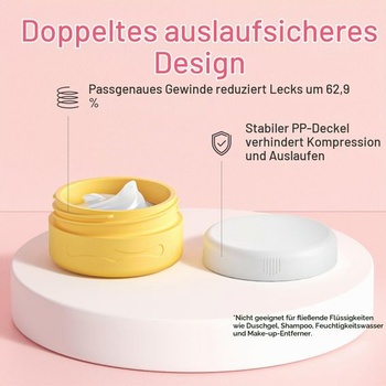 Plniteľné dózy na krém Euqvunn, tégliky na masť bez BPA, dózy na krém schválené TSA 40 ml, sada