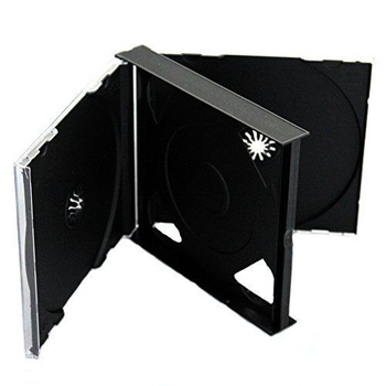 Obal Dragon Trading® na CD/DVD, 4-cestný, 25 mm, pre 4 CD, s čiernou vložkou