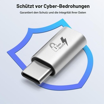Blokátor dat z USB-C na C (2 ks), Anti-Juice Jacking cmcf-data-blocker-silver